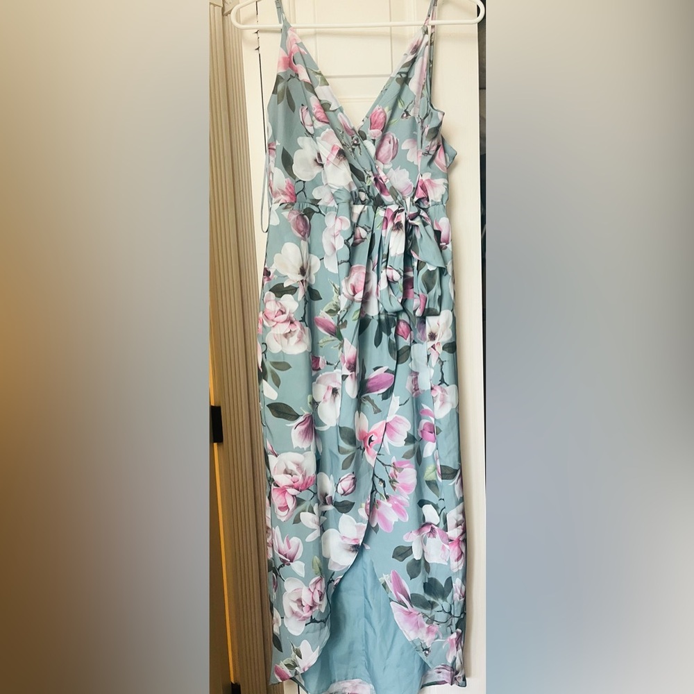 Express Floral Maxi Skirt in Blue and Pink